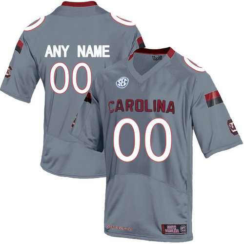 Men%27s South Carolina Gamecocks Grey Customized College Jersey->customized ncaa jersey->Custom Jersey